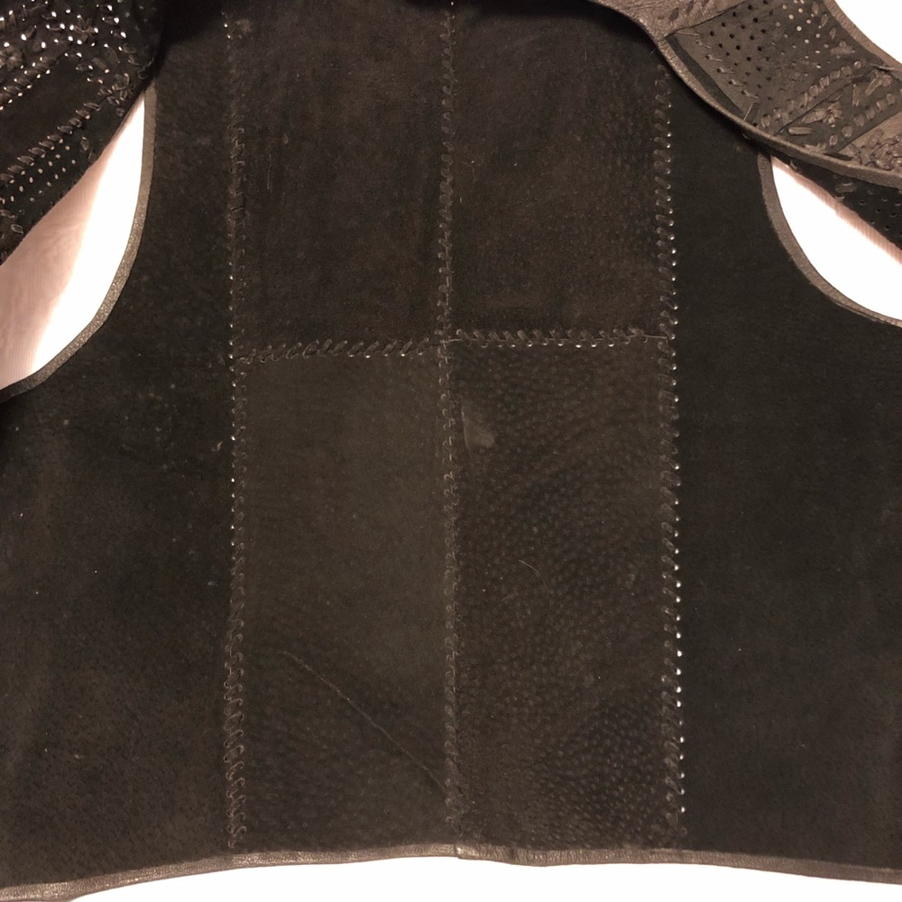 Leather Patchwork Vest Size Medium - image 7